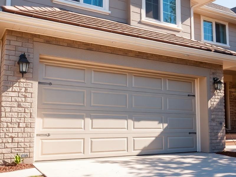 Professional garage door installation on suburban home showing quality workmanship